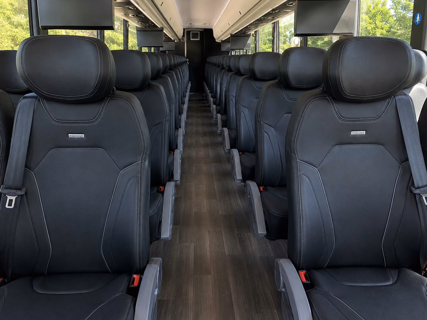 56 passenger charter bus interior